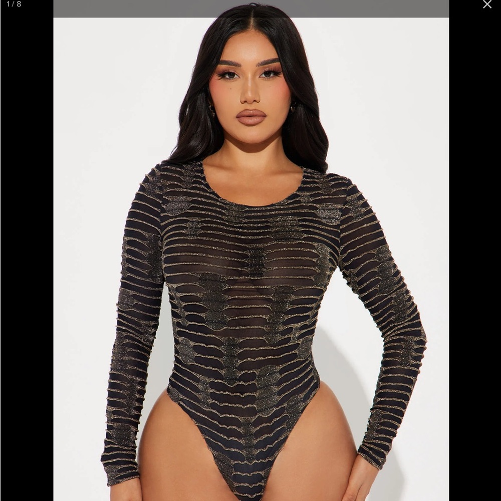 Giving My Best Bodysuit- Black and Gold combo